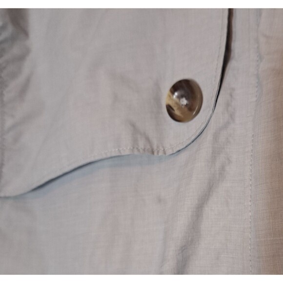 The North Face HyVent Coat Rain Jacket Beige Zip Hood Wind Pockets Womens Large - Picture 8 of 9